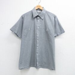 L★古着 ピエールカルダン 半袖 シャツ メンズ グレー他 チェック 26apr16