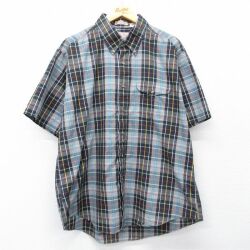 XL★古着 ザフォックスコレクション THE FOX COLLECTION 半袖 シャツ メンズ 90年代 90s 大きいサイズ ボタンダウン グレー他 チェック 26apr16