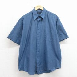 XL★古着 ピューリタン 半袖 シャツ メンズ 00年代 00s 紺 26apr17