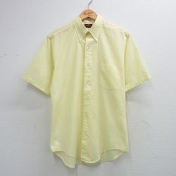 M★古着 バンヒューセン 半袖 シャツ メンズ 70年代 70s ボタンダウン 黄 26apr21