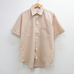XL★古着 シアーズ 半袖 シャツ メンズ 80年代 80s ベージュ他 ストライプ 26apr21
