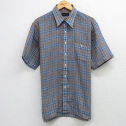 L★古着 半袖 シャツ メンズ 90年代 90s 茶系他 チェック 26apr22