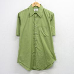 L★古着 アロー 半袖 シャツ メンズ 70年代 70s USA製 黄緑 26apr22