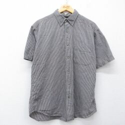 XL★古着 ドッカーズ 半袖 シャツ メンズ コットン ボタンダウン 茶他 チェック 26apr24