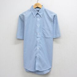 L★古着 半袖 シャツ メンズ 90年代 90s ボタンダウン USA製 薄紺 26apr27