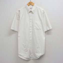 XL★古着 アロー 半袖 シャツ メンズ 90年代 90s 大きいサイズ ロング丈 ボタンダウン USA製 白 26apr27