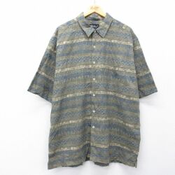 XL★古着 エディーバウアー 半袖 シャツ メンズ 00年代 00s 大きいサイズ ロング丈 リネン 薄緑【spe】 26apr28