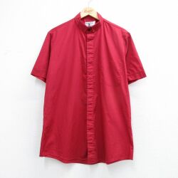 XL★古着 半袖 シャツ メンズ 80年代 80s USA製 エンジ 26apr28