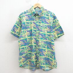 XL★古着 半袖 シャツ メンズ 00年代 00s 総柄 緑他 26apr30