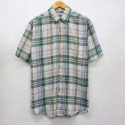 キー 90s 半袖シャツ グリーンチェック M | 古着