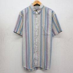 90s 半袖シャツ ストライプ ベージュ M | 古着
