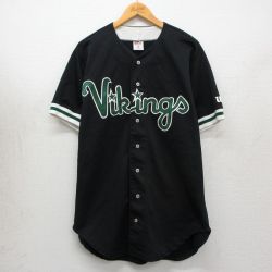 ウィルソン 90s 半袖ベースボールシャツ Vikings ブラック XL | 古着