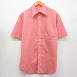 L★古着 ブルックスブラザーズ 半袖 ブランド シャツ メンズ 70年代 70s 6ボタン ピンク系【spe】 26may02