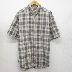 90s 半袖シャツ ベージュチェック L | 古着
