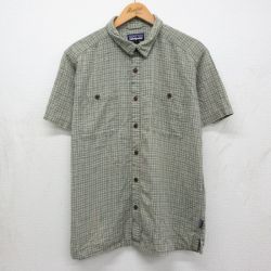 パタゴニア 半袖シャツ チェック グリーン L | 古着