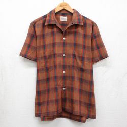 タウンクラフト 60s 半袖シャツ チェック ブラウン L | 古着