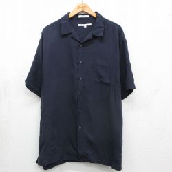 ペリーエリス 90s 半袖シャツ 開襟 ネイビー XL | 古着