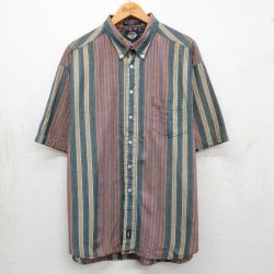 ドッカーズ 90s 半袖シャツ ストライプ ベージュ XL | 古着