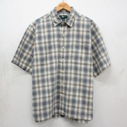 90s 半袖シャツ チェック ベージュ XL | 古着