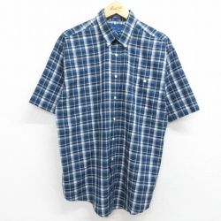 タウンクラフト 90s 半袖シャツ チェック ネイビー XL | 古着