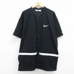 ナイキ 00s 半袖シャツ ワンポイントロゴ ブラック XL | 古着