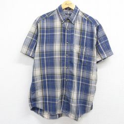 ドッカーズ 半袖シャツ チェック ネイビー L | 古着