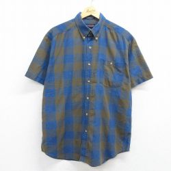 バッファロー 00s 半袖シャツ ネイビーチェック XL | 古着