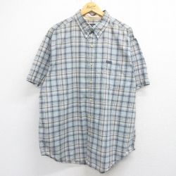 ラルフローレン 90s 半袖シャツ チェック ライトブルー XL | 古着