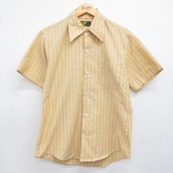80s 半袖シャツ ストライプ オレンジ M | 古着