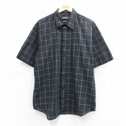 バンヒューセン 半袖シャツ チェック ブラック XL | 古着