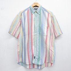 ドッカーズ 90s 半袖シャツ ストライプ ホワイト XL | 古着