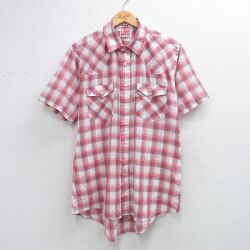 リーバイス 90s 半袖ウエスタンシャツ レッドチェック L | 古着