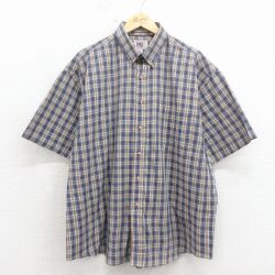 00s 半袖シャツ ネイビーチェック XL | 古着