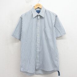 タウンクラフト 00s 半袖シャツ ストライプ ネイビー L | 古着