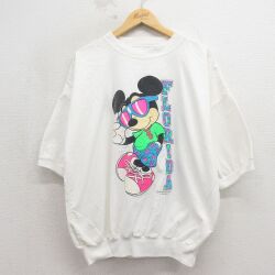 ディズニー 80s 半袖トップス ミッキー ホワイト XL | 古着