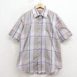 00s 半袖シャツ チェック ベージュ L | 古着