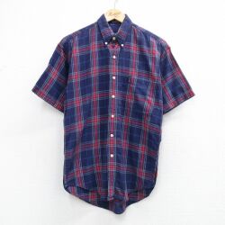 ラルフローレン 90s 半袖シャツ チェック ネイビー M | 古着
