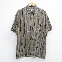 00s 半袖シャツ 総柄 グレー L | 古着