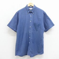 バンヒューセン 半袖シャツ オックスフォード ネイビー XL | 古着