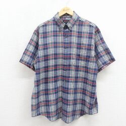90s 半袖シャツ ネイビーチェック XL | 古着