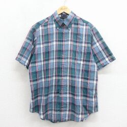 80s 半袖シャツ チェック グリーン XL | 古着