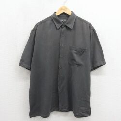 L★古着 バンヒューセン 半袖 シャツ メンズ シルク グレー 26may22
