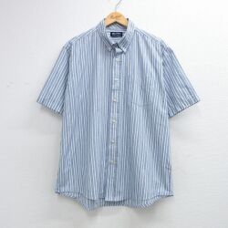 00s 半袖シャツ ストライプ ライトブルー XL | 古着