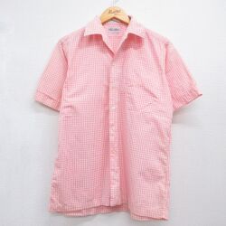 90s 半袖シャツ ギンガムチェック ピンク M | 古着