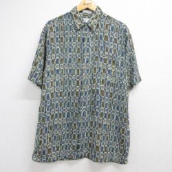 ピエールカルダン 90s 半袖シャツ 総柄 ネイビー XL | 古着