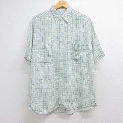 90s 半袖シャツ 総柄 グリーン XL | 古着