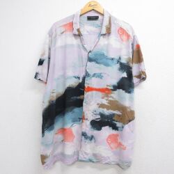 no boundaries 半袖シャツ オープンカラー パープル XL | 古着