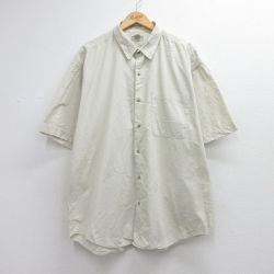 XL★古着 バナナリパブリック 半袖 シャツ メンズ 90年代 90s ロング丈 コットン ベージュ 26jun11