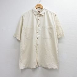 L★古着 バナナリパブリック 半袖 シャツ メンズ 80年代 80s コットン ベージュ【spe】 26jun11