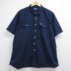 ラルフローレン 90s 半袖シャツ ワンポイントロゴ ネイビー メンズXL相当 | 古着